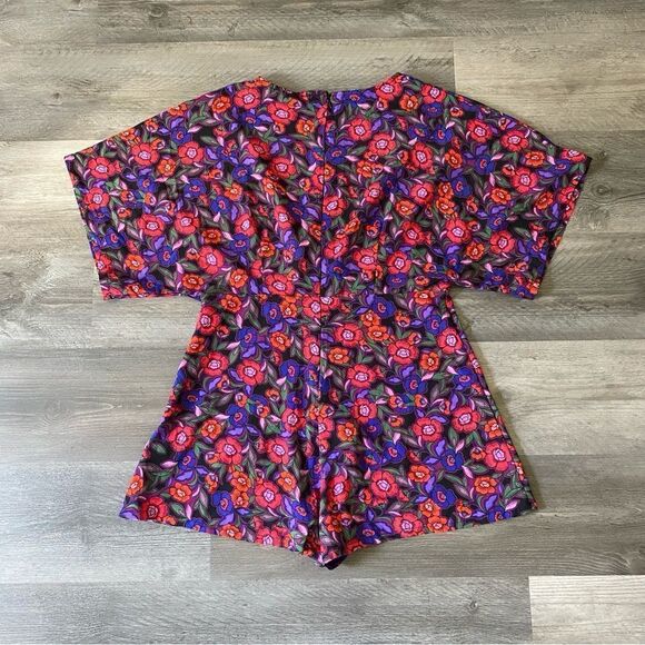 ASOS Romper Floral Red Purple Party Feminine Boho Size 6 - Picture 6 of 12